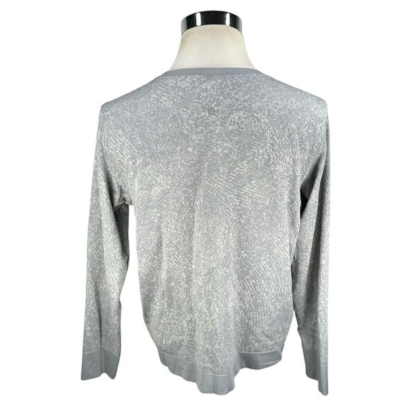 Lululemon Swiftly Breathe Top Womens 14 Long Sleeve Gray Silverescent Activewear - Picture 5 of 10